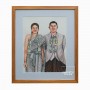 กรอบรูปไม้สัก สำหรับภาพวาด ภาพคู่บ่าวสาว